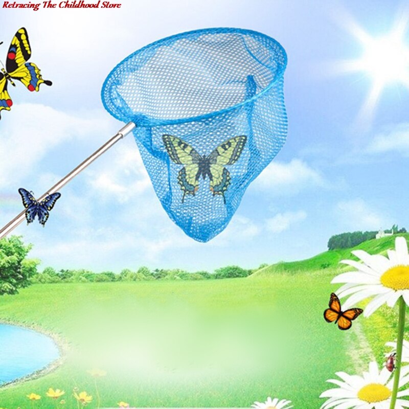 Kids Anti Slip Grip Perfect Telescopische Vlinder Netto Uitschuifbare 34 Inches Voor Catching Bugs Insect Kleurrijke Vissen Speelgoed 1Pc