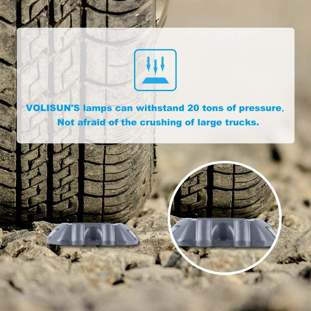 Solar Deck Lights Driveway Dock Lights IP67 Waterproof Outdoor Warning Step Lights for Driveway Sidewalk Garden Pathway Yard