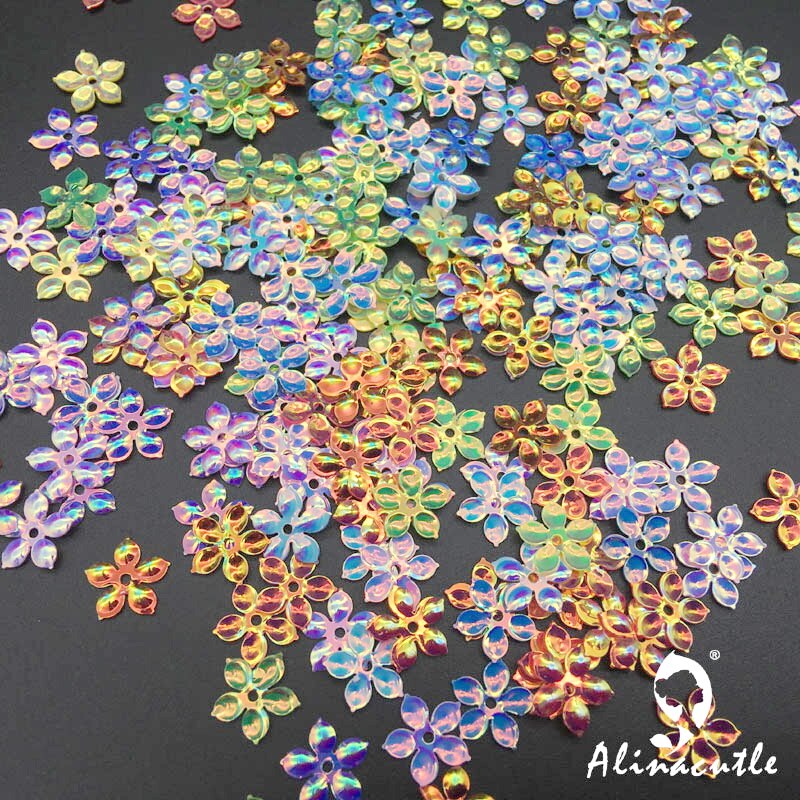 25g 9mm bloem Pailletten gouden Paillette Naaien Kledingstuk Accessoires, Kleding accessoires, DIY Pailletten scrapbooking shakes