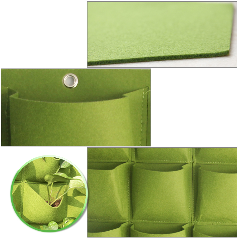 18/9 Pockets Grow Bag Green Environment Felt Wall Hanging Planting Bag Family Balcony Garden Indoor Green Planter Wall Home
