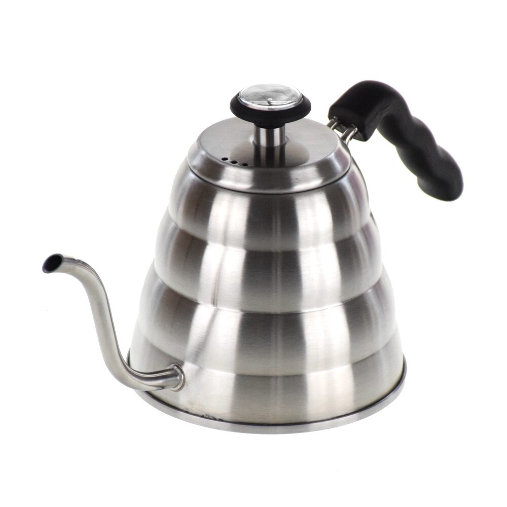 1200ML 304 Stainless Steel V60 Drip Kettle with thermometer Pour Over Pot with Gooseneck Long Spout Coffee Maker