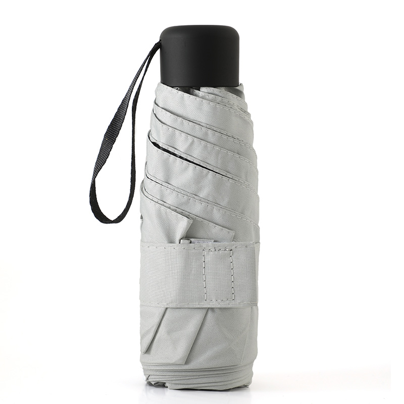 Mini paraguas plegable ultraligero de bolsillo para mujer, paraguas plegable pequeño a prueba de viento para viaje, paraguas compacto para lluvia para hombre, paraguas protector solar para exteriores: Beige