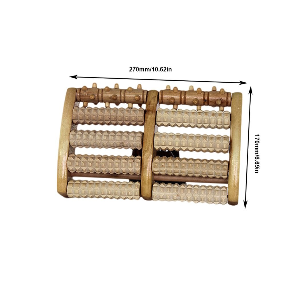 Nail fiverow foot massager Natural wooden foot ma... Grandado