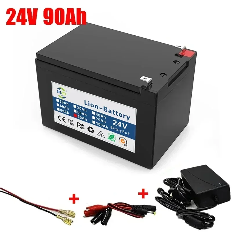 18650 24v 100ah lithium-ion-batteripakke, til solcelleopbevaring med udskiftning, genopladeligt batteri + oplader til elbiler: Beige
