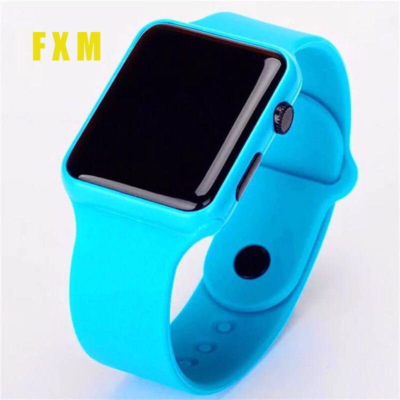 LED Student Electronic Watch Children Watch Suitable For Boys and girls Cute Bracelet Color watch: Sky Blue