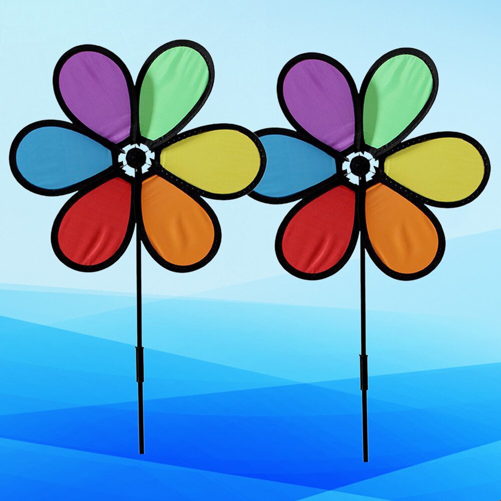 2Pcs Wingwill Cloth Pinwheel Decorative Windwill Bicyce Windwill Wind Spinner for Home Outdoor Children Kids