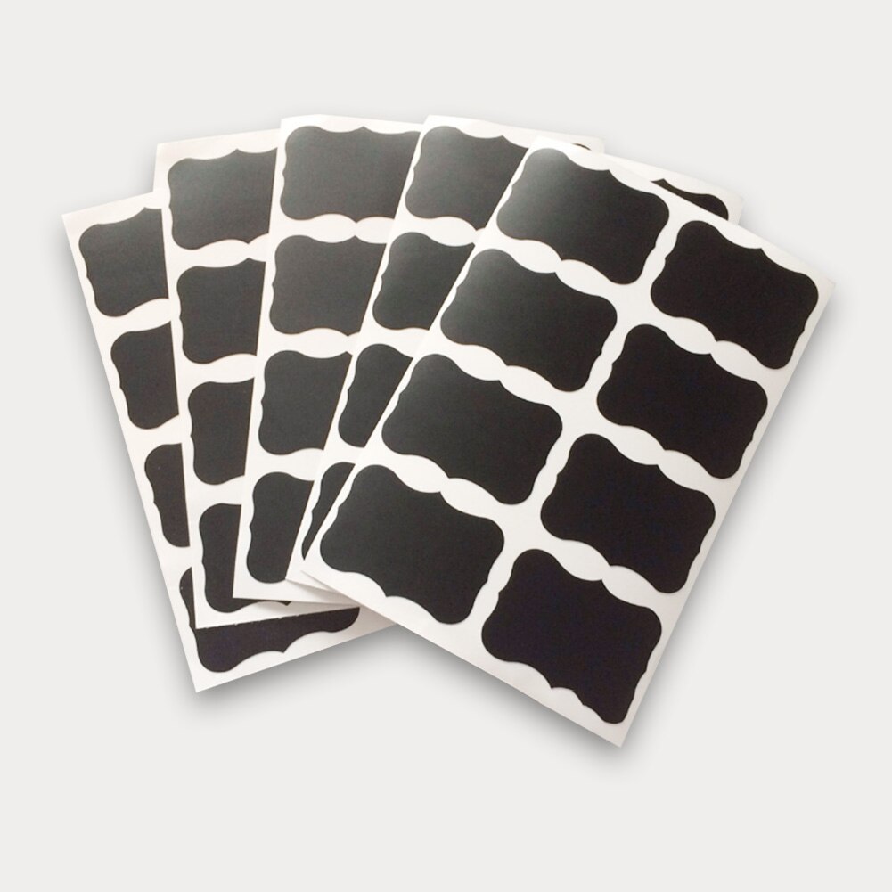 48 Stks/set 3.5X5Cm Uitwisbare Schoolbord Sticker Craft Keuken Potten Organizer Labels Schoolbord Schoolbord Sticker Black Board