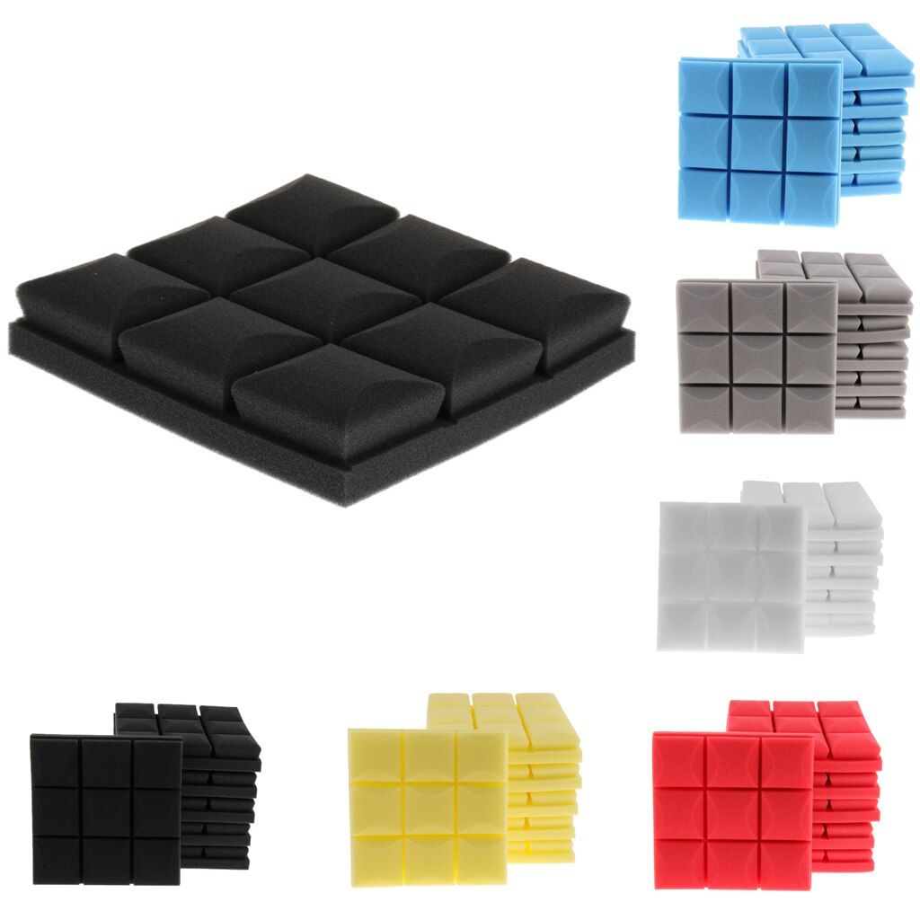 6 Pieces Studio Soundproofing Foam Panel for Home Entertainment Theatre 9.84 x 9.84 x 1.97inch