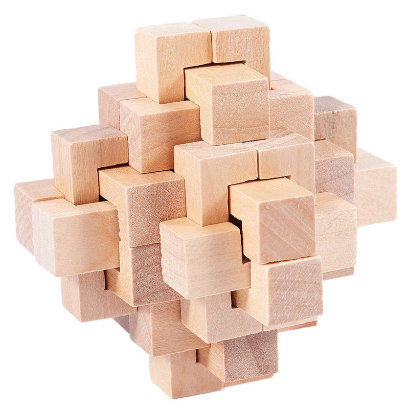 9-delige puzzelset van hout, logica-puzzel, 3D-spel IQ, Brain Teaser