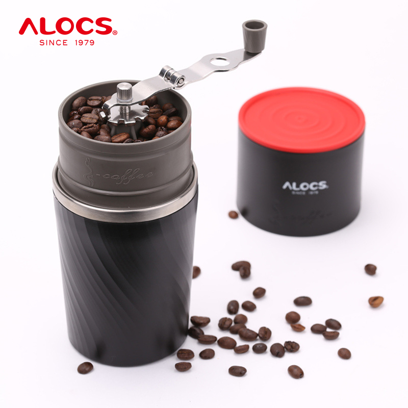 Alocs cw -k16 utomhusresor bärbar allt-i-ett häll över kaffebryggare bryggarmugg keramisk kaffekvarn för campingpicknick