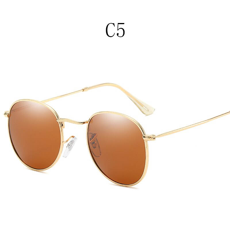 Gafas de sol polarizadas redondas clásicas para hombre y mujer, lentes Polaroid de pesca, montura de Metal, negras, para conducir: 11-SHL3447PO-C5