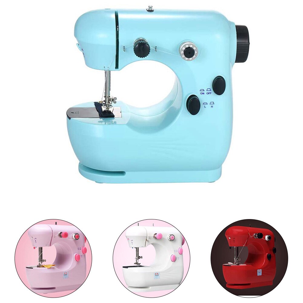 INNE-máquina de coser con Pedal de ajuste de velocidad, Mini máquina de coser Manual, portátil, para Sastre, luz eléctrica