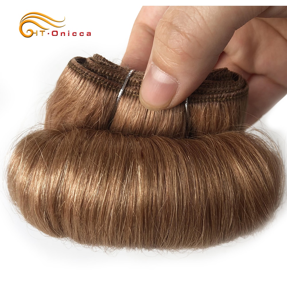 Tissage en lot malaisien naturel bouclé, produits capillaires courts, Extensions de cheveux ondulés, 4 pièces/lot