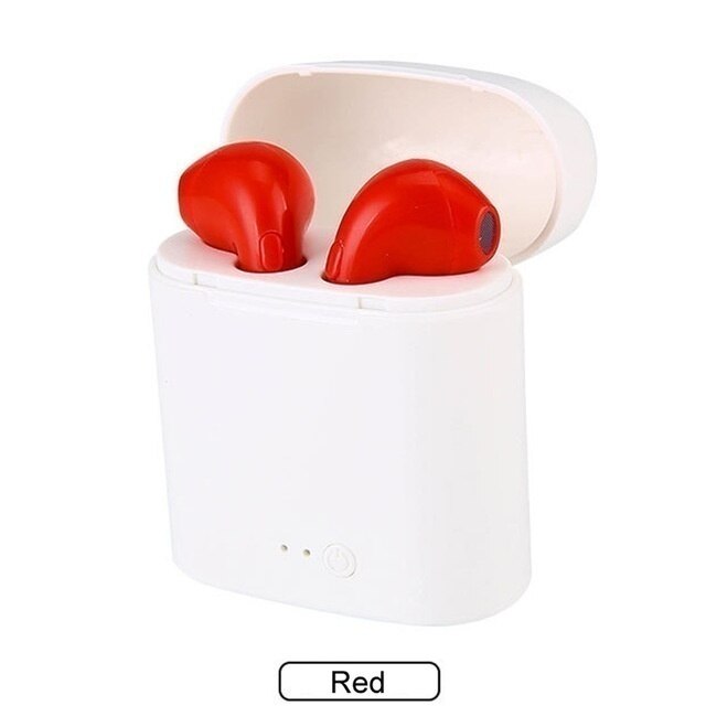 Auricolare Bluetooth TWS cuffie senza fili auricolari Wireless Stereo Fone De Ouvido auricolari Bluetooth cuffie vivavoce con microfono: i7s red