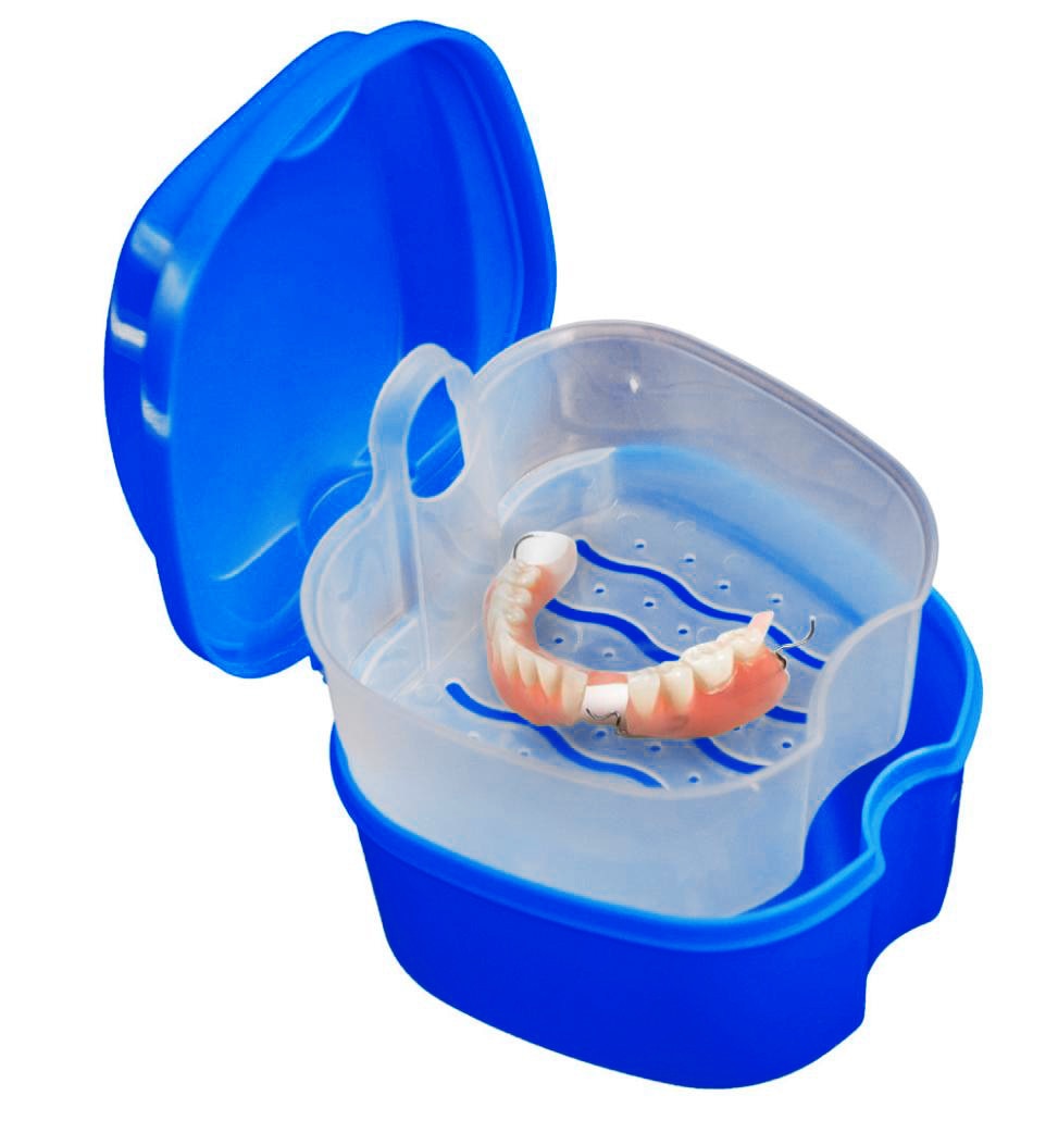 #H40 Denture Bath Box Cleaning Teeth Case False Teeth Storage Box With Hanging Net Container Container Denture Boxs