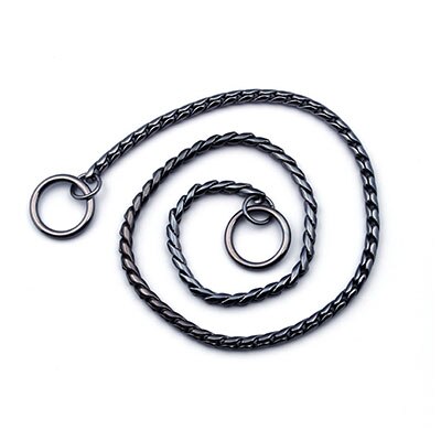 Hond Snake P Keten Training Choke Halsbanden Massief Koperen Choke P Snake Chain Slip &amp; Martingaal Kraag Voor Kleine Medium grote Honden: Black / 60cm x 5mm