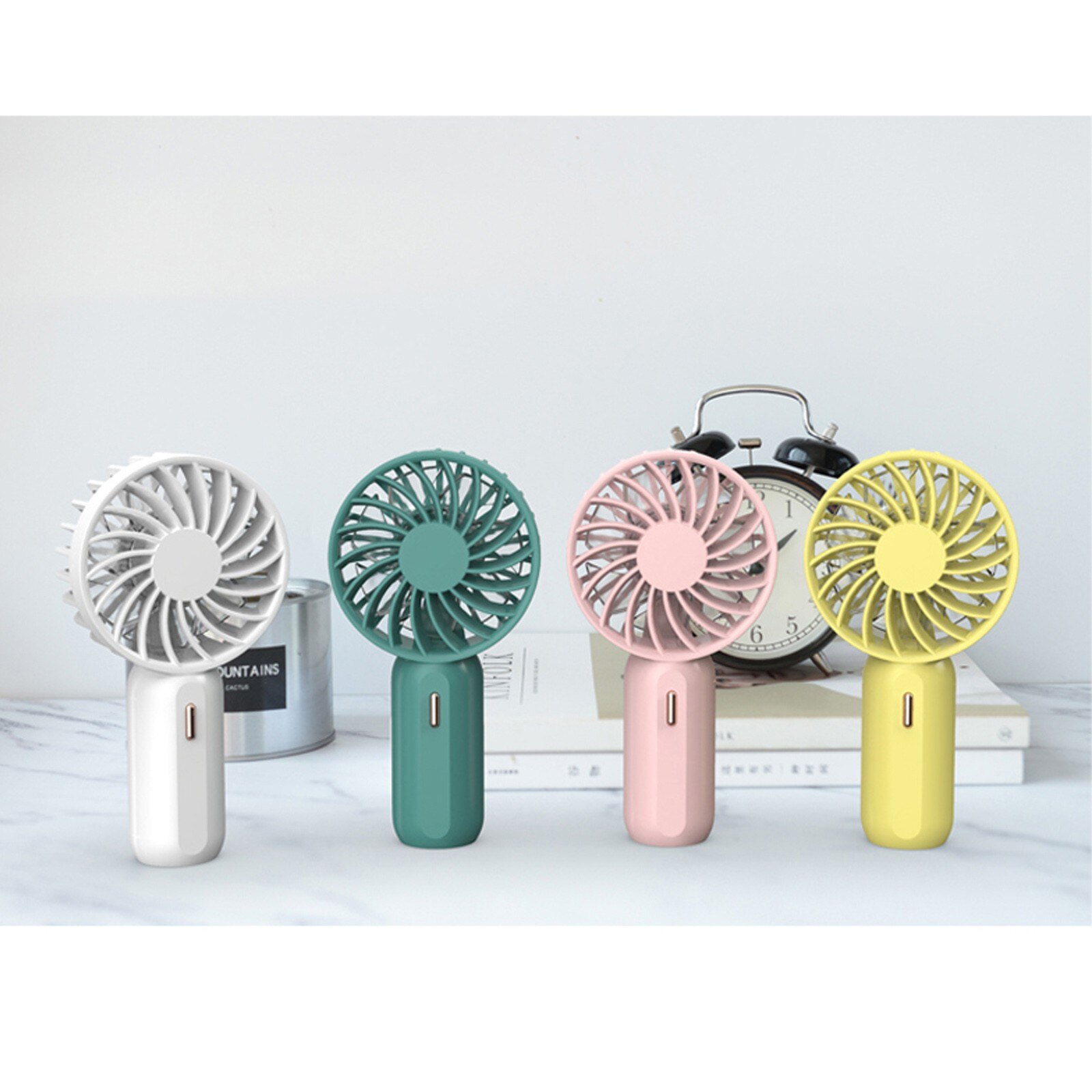 Portable Mute Fans With Power Long Battery Life 3 Speed Adjustable Fans Usb Rechargeable Desk Outside Travel