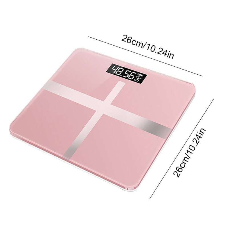 1Pcs Rechargeable Weighing Scale Male and Female Usable Digital Weight Scale LCD Display Glass Smart Electronic Scale