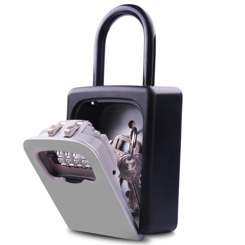 Key Lock Box Wall Mount Key Lock Box 4-Digit Combination Key Storage Lock Box Weatherproof for Outdoor Indoor: Default Title