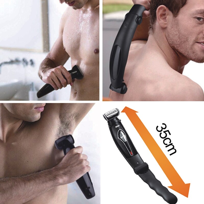 Afeitadora eléctrica para espalda y cuerpo, afeitadora corporal, afeitado de cara, maquinilla de afeitar eléctrica, recortadora de barba para hombres