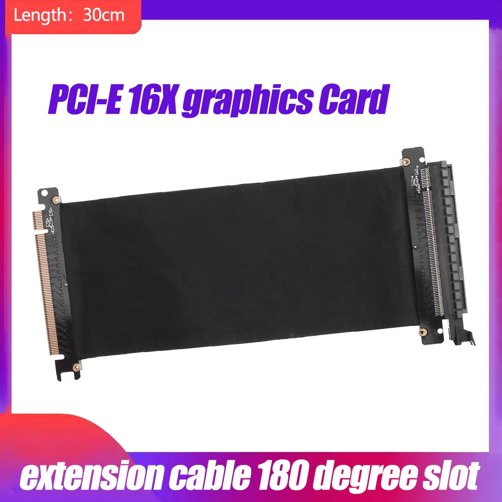 PCI Express 16x Flexible Cable Card Extension Port Adapter Riser Card 1 Slot PCIe X16 Riser for 1U 2U 3U Server IPC Chassis: 30CM Graphics card