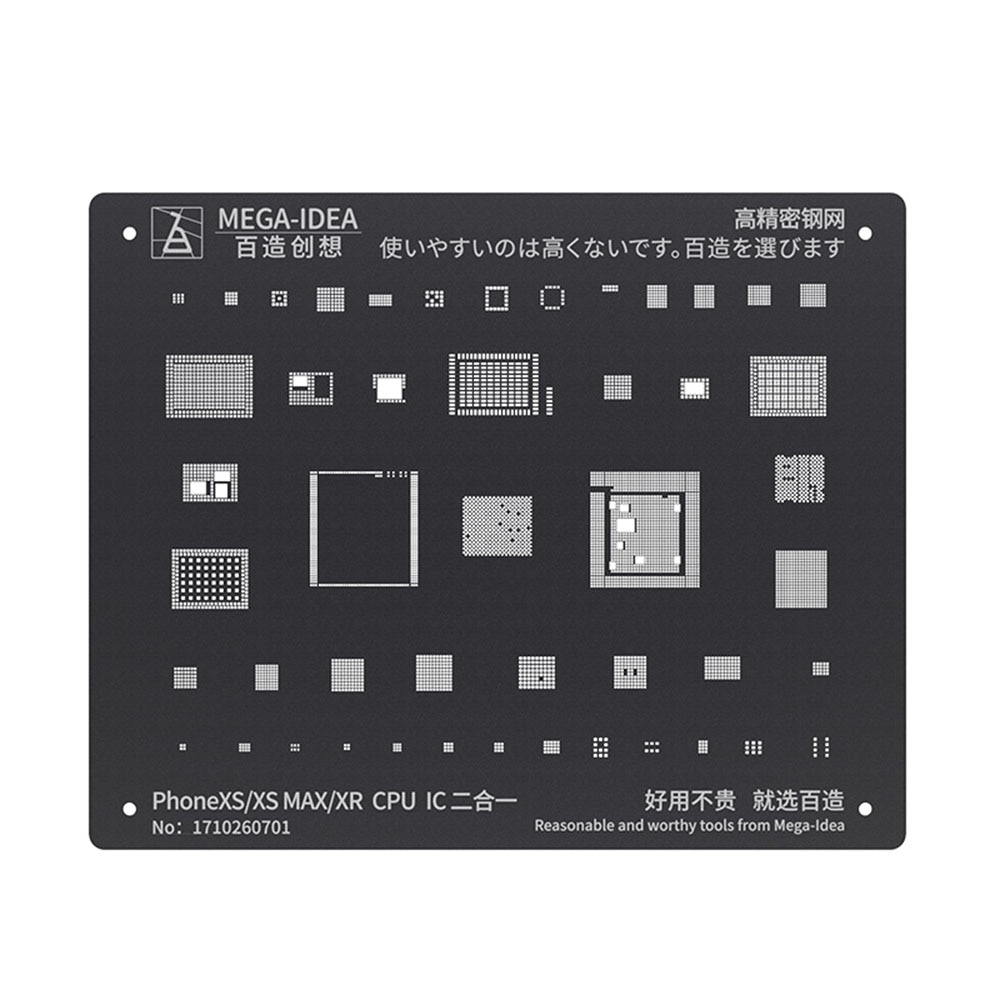 Qianli mega-idé iblack bga reballing stencil kit cpu ram power wifi ic plante tin net til iphone 6-11 pro max
