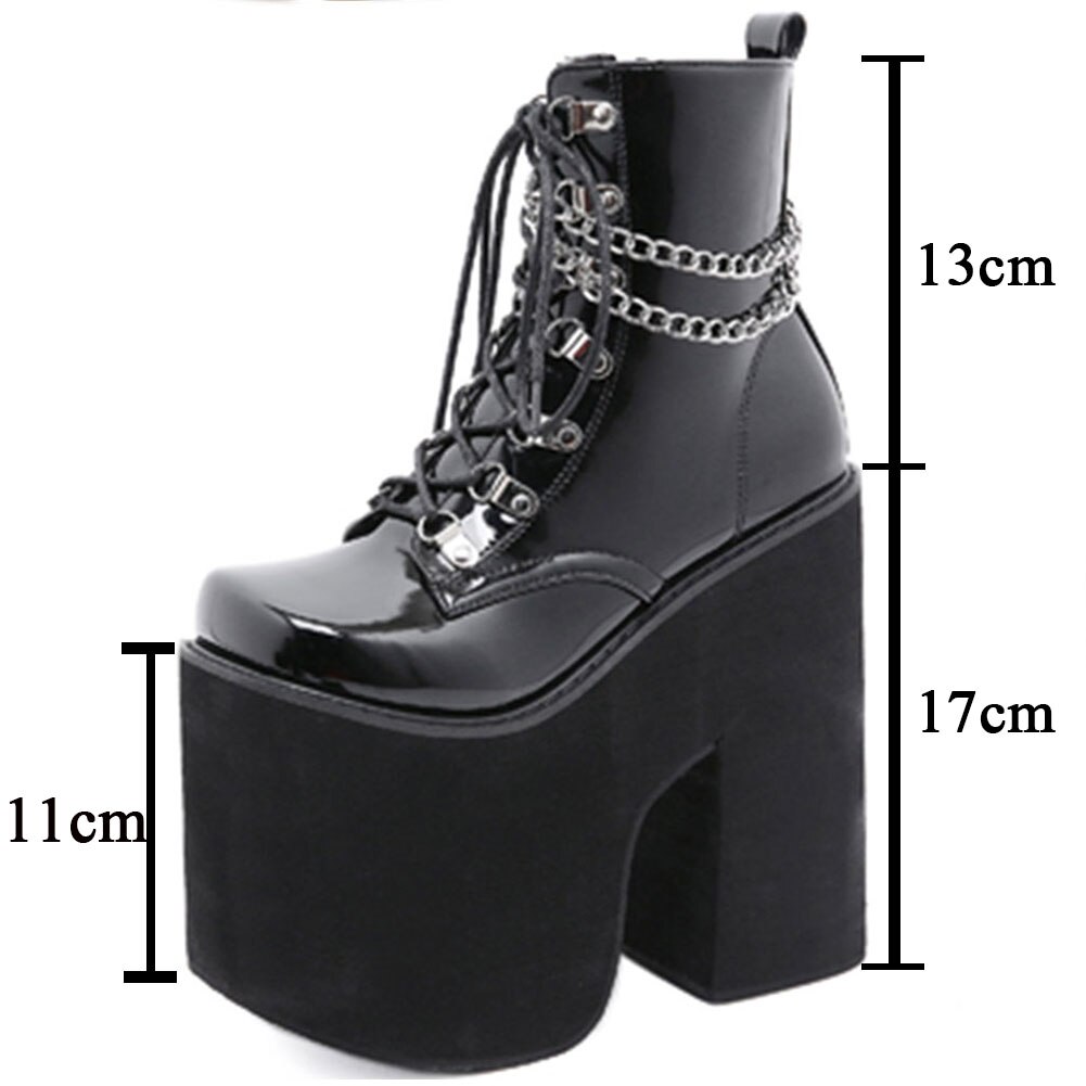 Brand On Big Size 43 Magical Super Thick Platform Extreme Chunky High Heels Cool Ankle Booties Shoes Women Boots Female