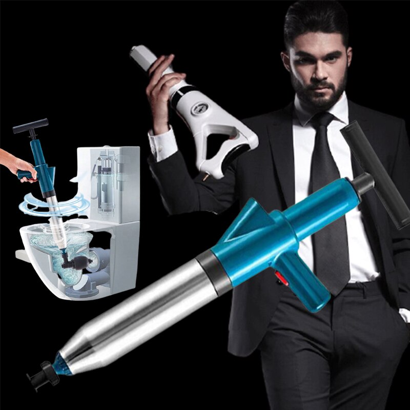 Pipe Plunger Drain Unblocker High Pressure Air Drain Blaster Cleaner Powerful Manual Pneumatic Dredge Equipment Clogged Pipe