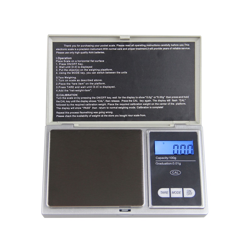 ACCT Mini balanza Digital de bolsillo 100g x 0,01g, joyería, balanza de laboratorio, máquina de pesaje electrónica de alta precisión, pantalla LCD