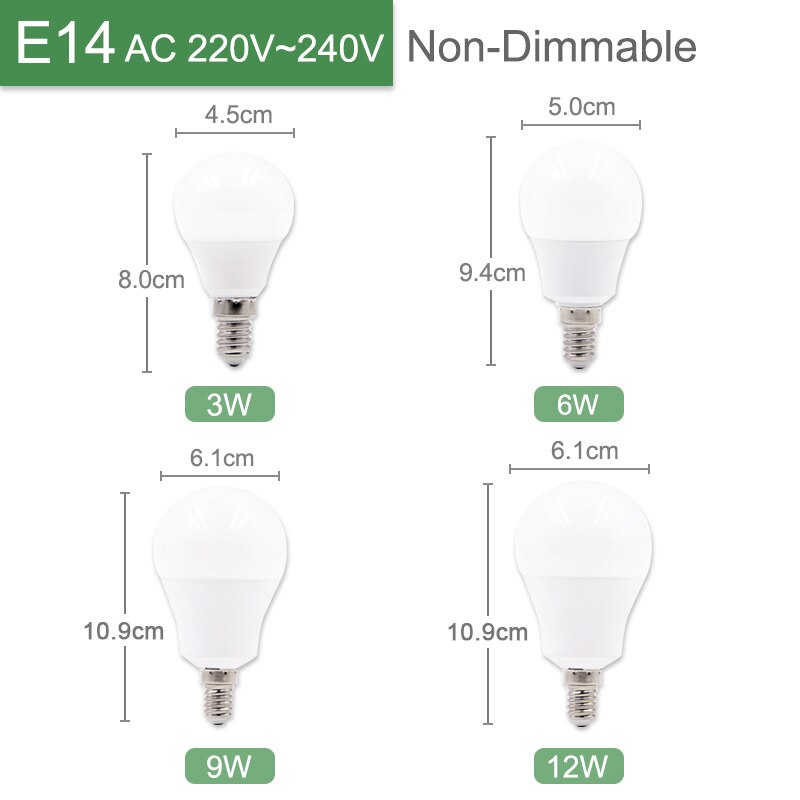 = (K) = 10 stücke LED E27 Licht E14 Birne 3W 6W 9W 12W 15W 20W zusammengesetzt Aluminium LED Lampe E14 AC 220V 240V Lampada Ampulle Scheinwerfer: E14 nicht-Dimmable / 12W AC220V / warm Weiß