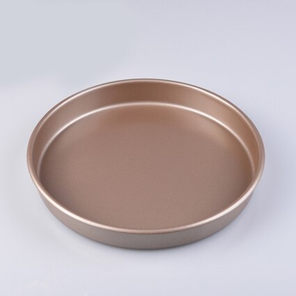 Metalen Bakken Ronde Pizza Plaat non-stick Bakken Gerecht Gereedschap Pizza Lade Thuis Tortilla pan Brood En Brood Gecanneleerd pie Pannen PM-001: Gold 8 inch