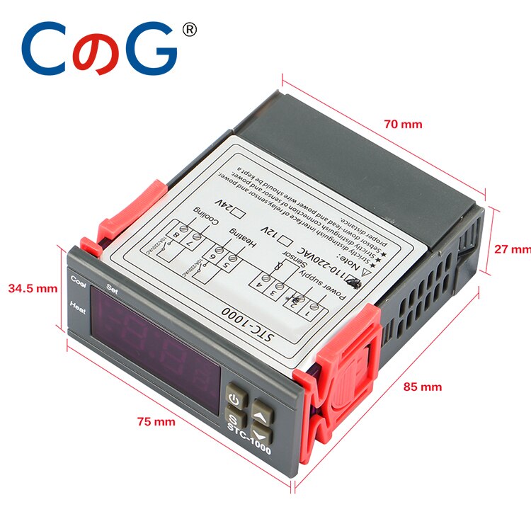CG STC-1000 12V 24V 220V Digitale Temperatuur Controller Voor Incubator Relais LED 10A Verwarming Cooling Thermoregulator Thermostaat