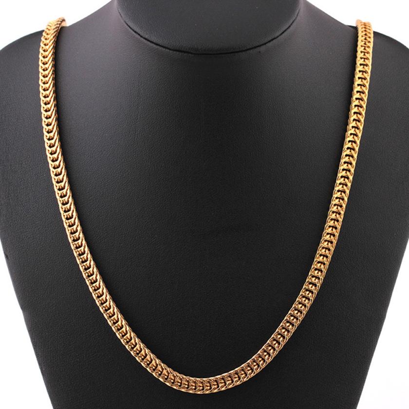 OTOKY hommes gourmette cubain collier Hip pop or colliers bijoux chaîne collier directe Dec28: Gold