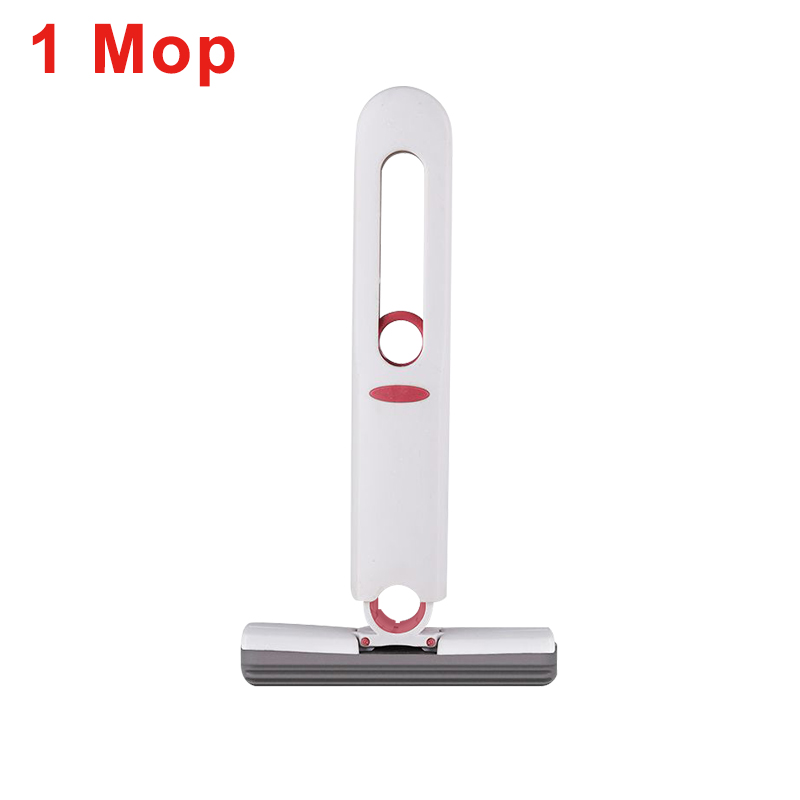 Draagbare Mini Spons Mop Handvrij Wassen Opvouwbare Zelf Knijp CleaningMop Nat En Droog Gebruik Super AbsorbentMop Voor Badkamer Keuken: Rood