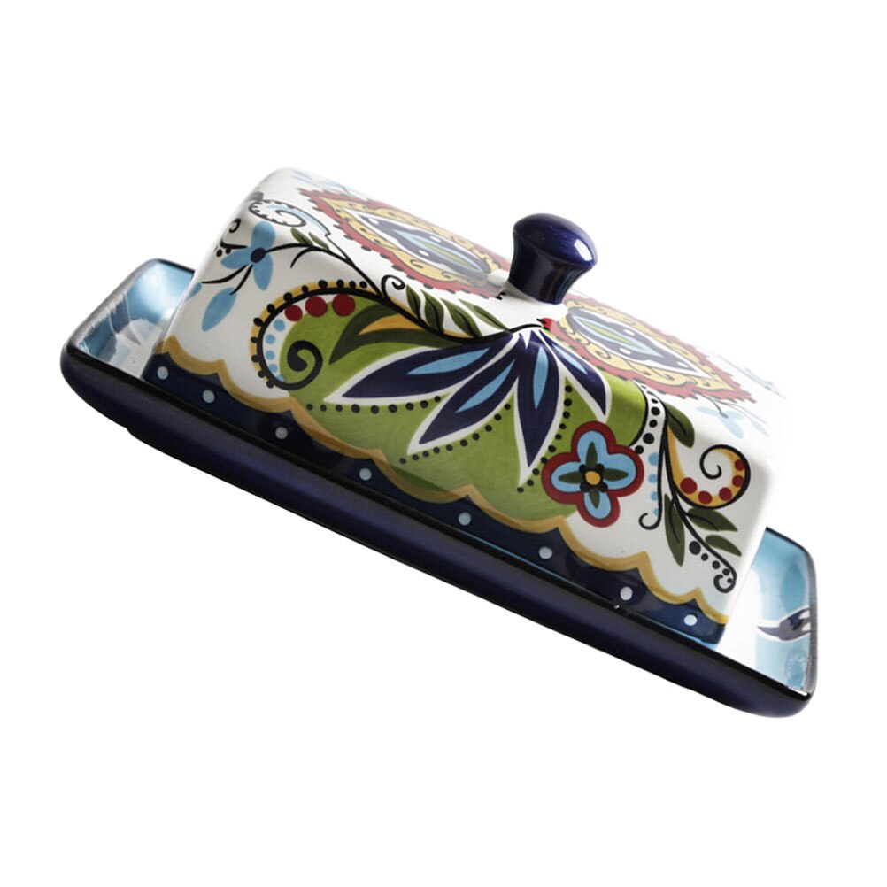 1pc Exquisite Ceramic Plate Dessert Plate Cheese Butter Box Delicate Food Plate