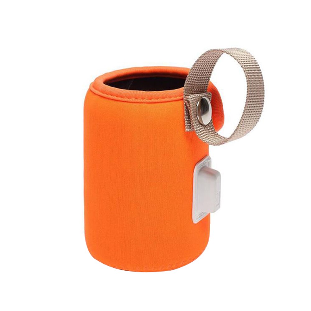 Usb sutteflaske varmedæksel bil bærbar mælkevarmer udendørs småbørn flaske bærbar anti-skoldning skridsikker isoleringspose: Orange