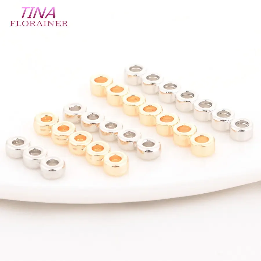 Componentes para hacer joyas con cuentas, conector de pulsera y collar con 5 agujeros, separadores de barra espaciadora de cuentas chapadas en oro Real de 18K Diy