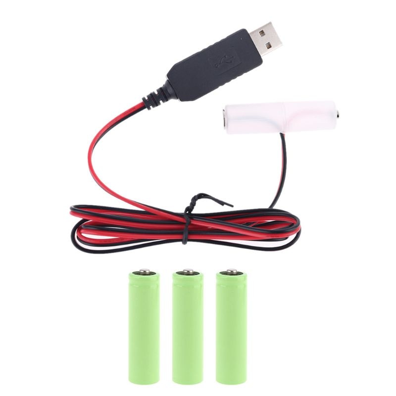 LR6 AA Battery Eliminator USB Power Supply Cable Replace 1-4pcs 1.5V AA Battery 667C
