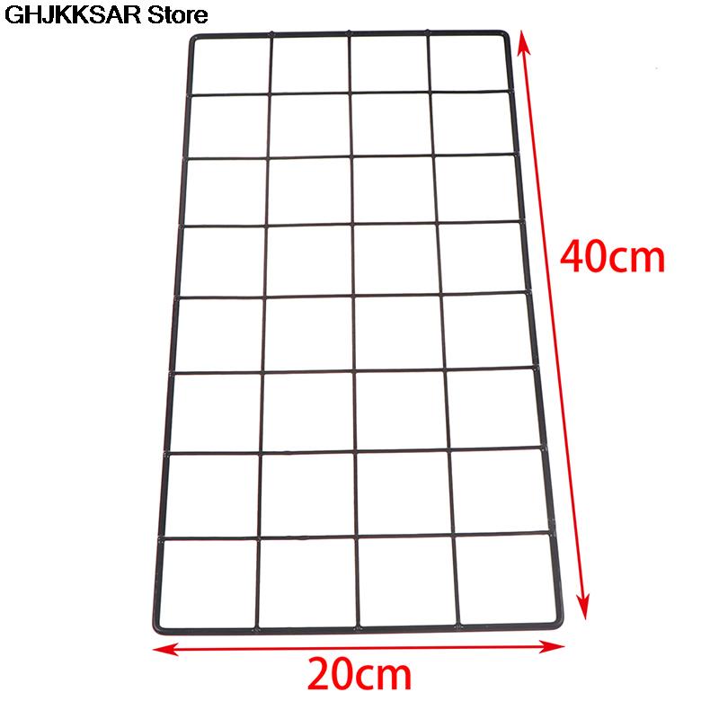 Modernt hem väggdekoration järn galler nordisk konst fotovisningsram fest metallhylla mesh vykort diy rack 40* cm  x 20cm