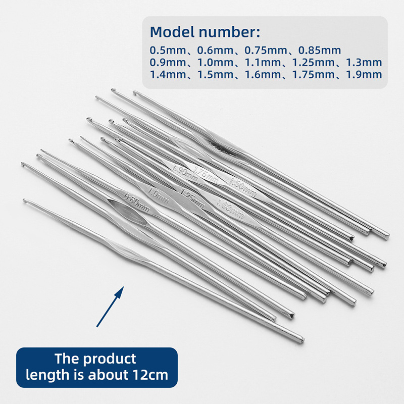 Crochets à tête unique en métal, taille 0.5mm-1.9mm, tissage de fil, artisanat, dentelle, laine, outil de besoin de CROCHET pour tricoter et accessoires