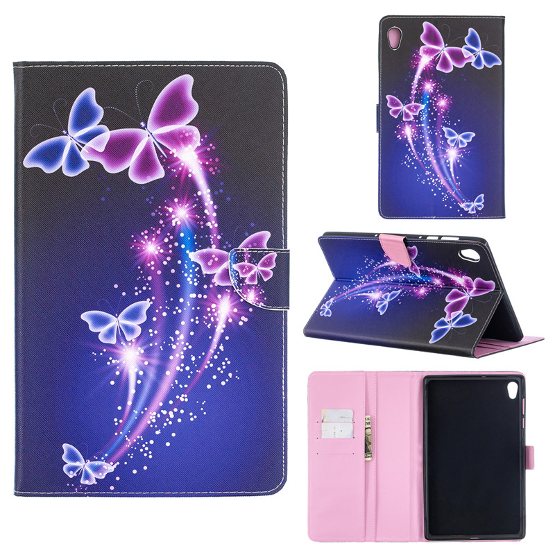 Talet-funda para Lenovo Tab M10 HD, TB-X306F, 10, 1, Kawaii, Cat Puppy, M10, M, 10, HD, 2. ª generación: Purple Butterfly
