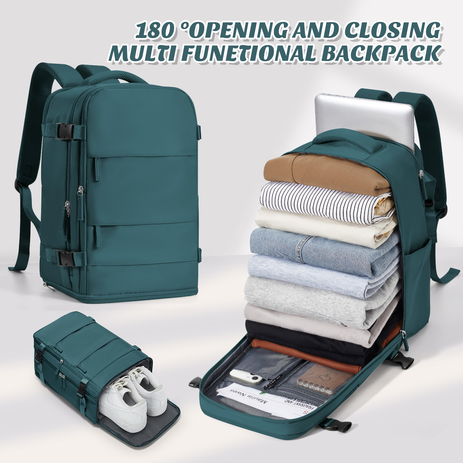 Travel Backpack for Women Men, Hand Luggage Backpack Business College Laptop Carry on Backpack Travel Cabin Airplane 40x20x25: Blue