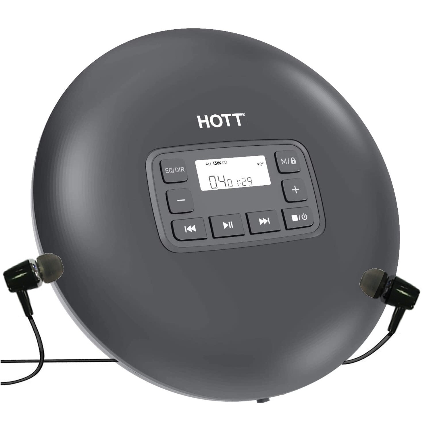 HOTT CD 204 Portable CD Player CD Walkman with LCD Display CD Music Player with Anti-Skip/Shockproof for Home Travel and Car