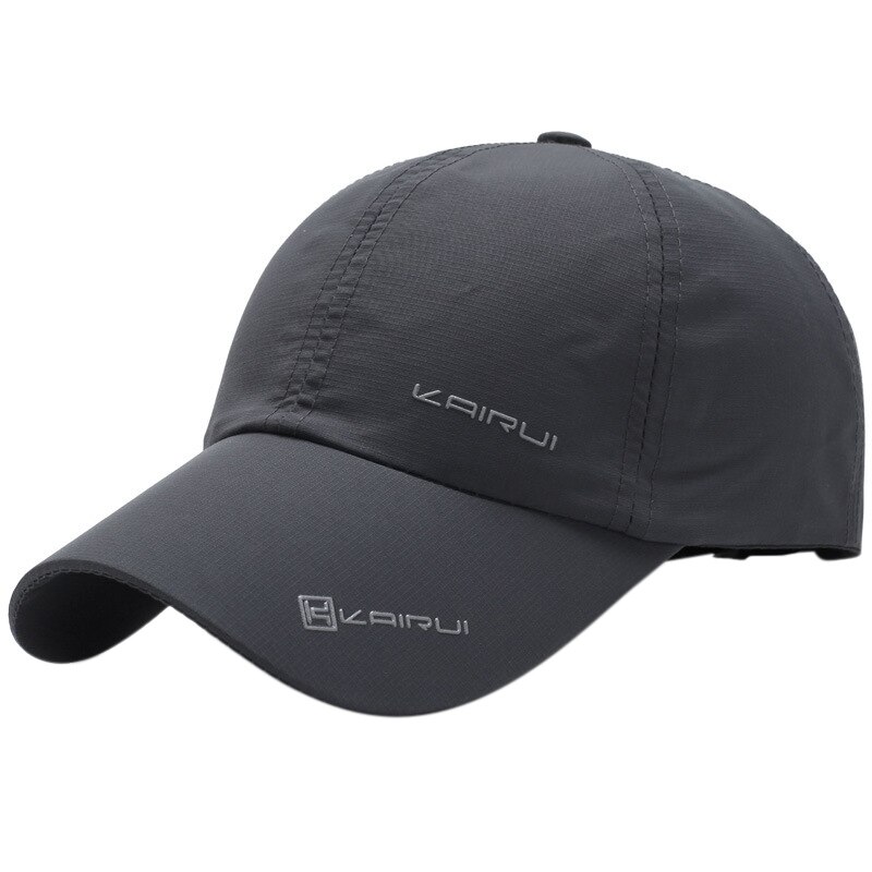 Cappellino da Baseball da corsa all&#39;aperto cappello da uomo visiera estiva ad asciugatura rapida cappelli Snapback regolabili cappellini Casual: dark grey