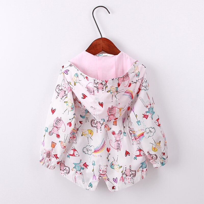 Sommer Herbst Kinder Oberbekleidung Neue Tier Druck Stil Jacken Für Mädchen 2-8T Kinder Winddicht Mäntel Mädchen CQ069
