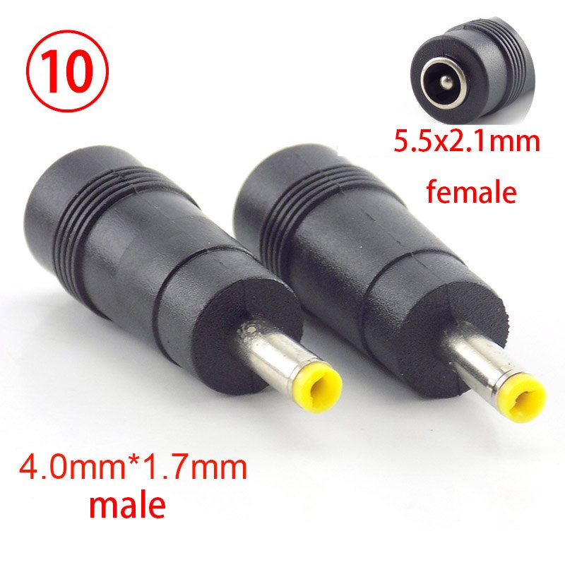 Dc-stroomadapterconnectoren 6.5mm 5.5x 2.1mm 2.5mm 3.5mm 1.35mm pc vrouwelijk naar mannelijk vrouwelijk tablet-stroomadapter jackplug: 10