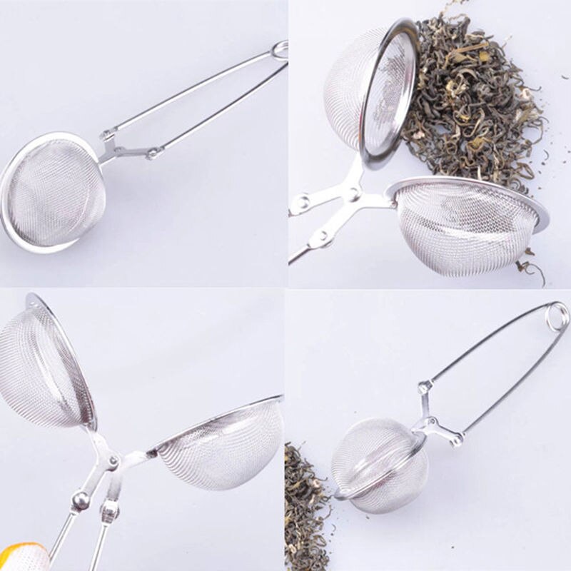 Tea Infuser In Mesh Strainer Stainless Steel Handle Tea Ball Infuser Filter Teaspoon Strainer Metal Tea Tools Kitchen