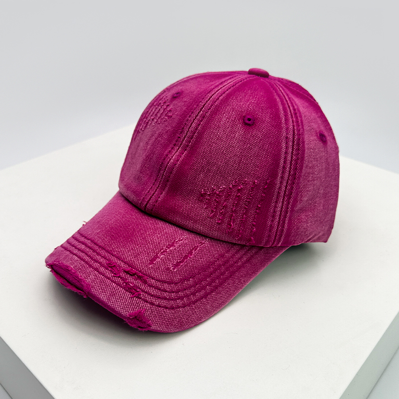 Men Women Gradient American Vintaget Broken Baseball Hats Distress Sunshade Breathable Street Snapback Cap Versatile: green
