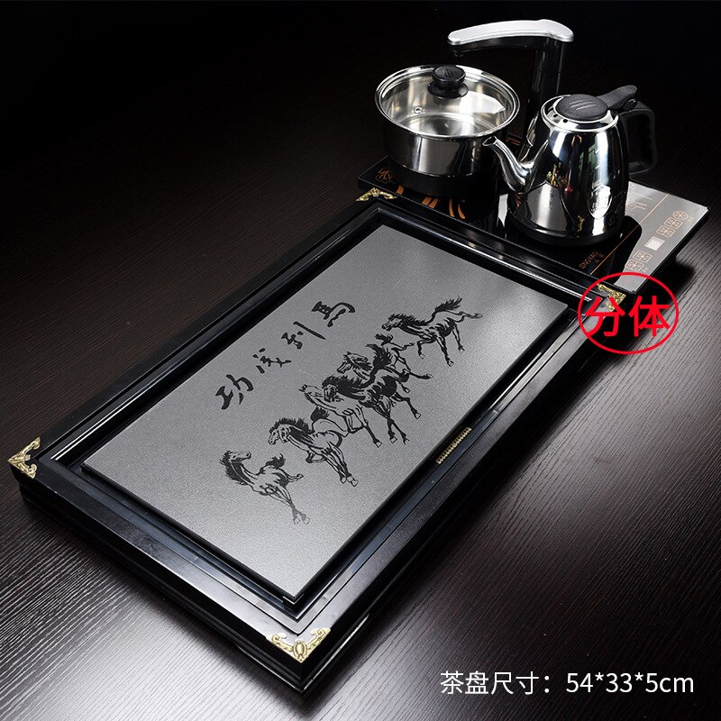 Solid wood tea tray, drain water storage, kung fu tea set, drawer, tea room, tabletop, chinese tea room ceremony tools: see chart4