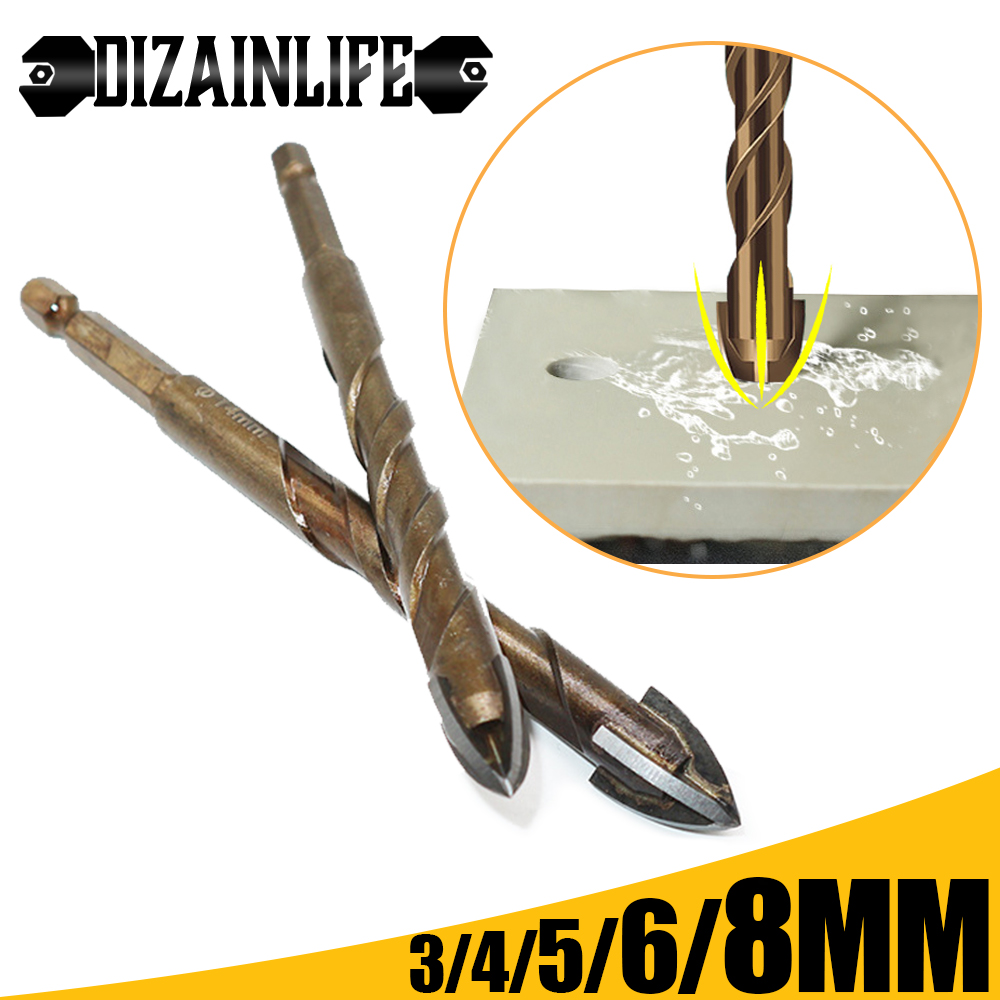 Dizainlife 3/4/5/6/8Mm Cross Hex Tegel Boren Set Keramische Beton gat Opener Harde Legering Driehoek Boor Voor Wandtegels